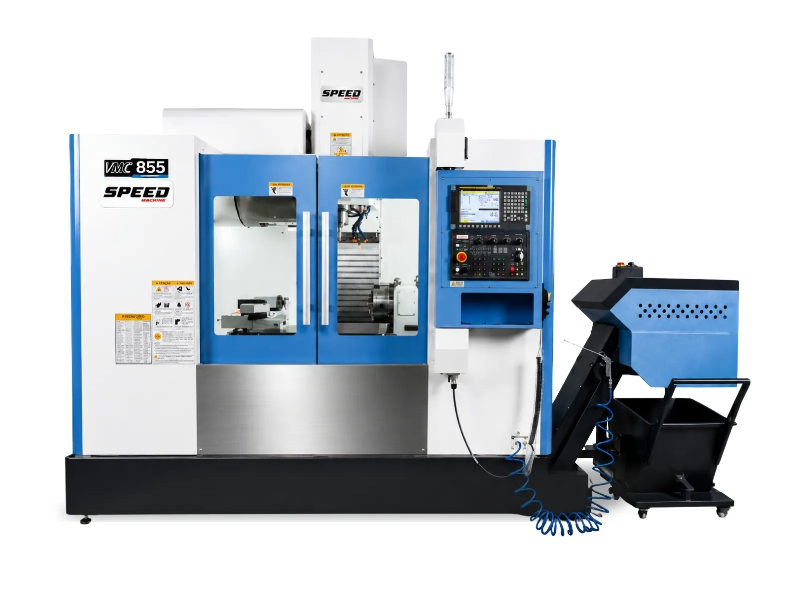 Centro de usinagem CNC VMC 855 — vista frontal completa da máquina